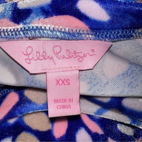 Lilly Pulitzer Olive Swing Dress Beckon Blue Sparkling Grotto XXS - Picture 8 of 9